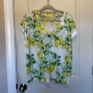 Lemon print Loft Linen tee